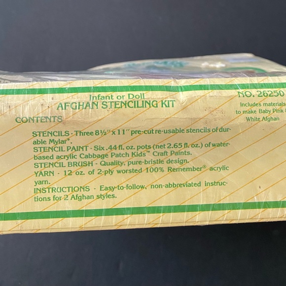 Sealed Cabbage Patch Kids Vintage 1984 Afghan Stenciling Kit, Vintage - Picture 3 of 9